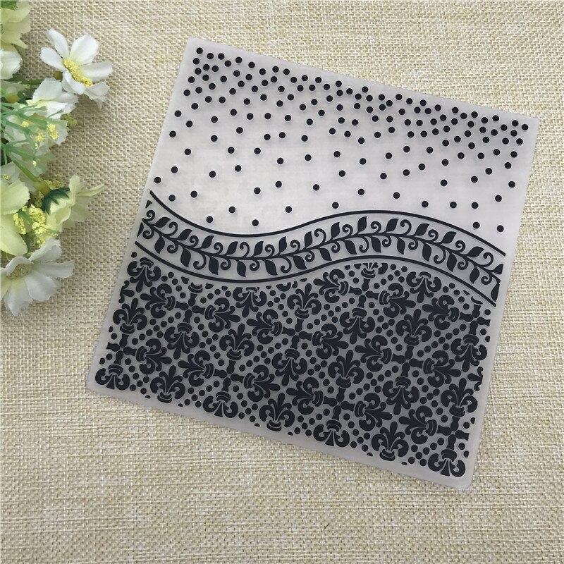 15*15cm dot line leaves Textured Embossing Folder Plastic Card Making Stamps Scrapbooking Paper Craft Supplies Folders Album DIY