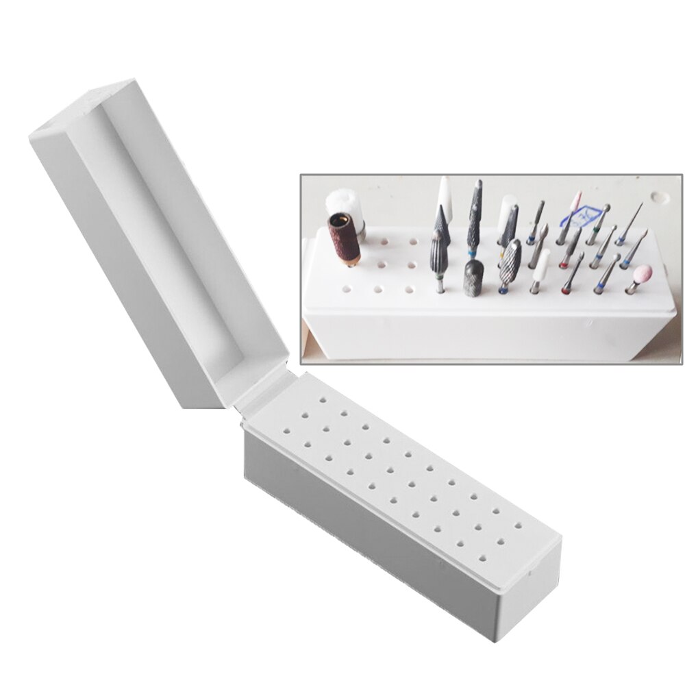 30 Gaten Nail Art Boor Slijpen Hoofd Bit Houder Display Opbergdoos Nail Boren Container Stand Display Rack #262497