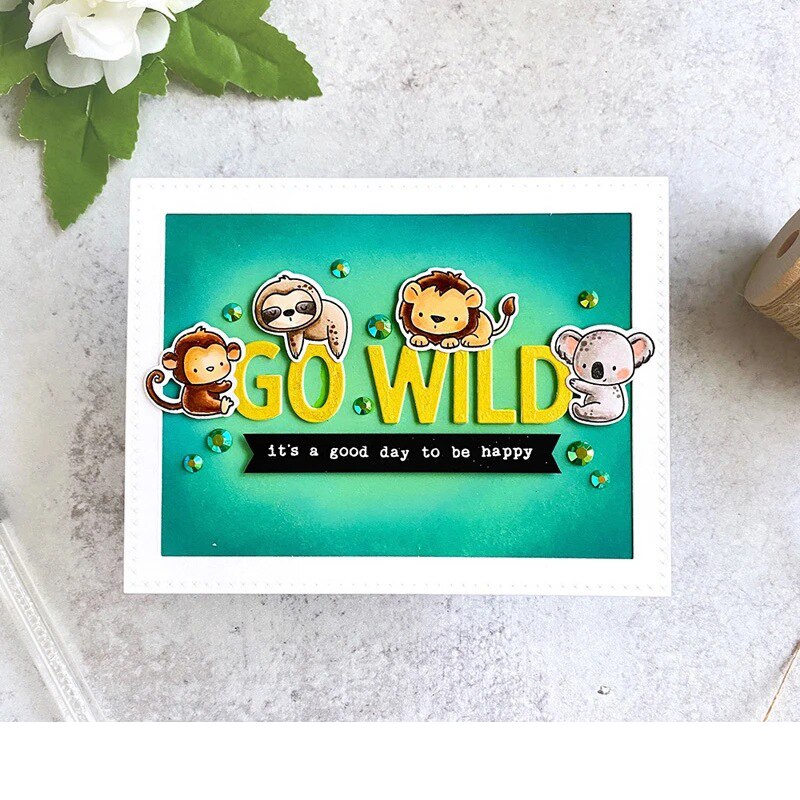 Dyr løve ape koala metall skjæringe dø og stempler sjablong til gjør-det-selv scrapbooking fotoalbum preging dekorativt papirkort
