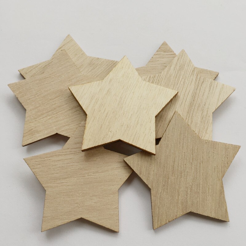 10pcs Star Natural Rustic Wood Circles, Wooden Log Slices for DIY Craft, Wedding Decoration, Home DecorCenterpieces: star