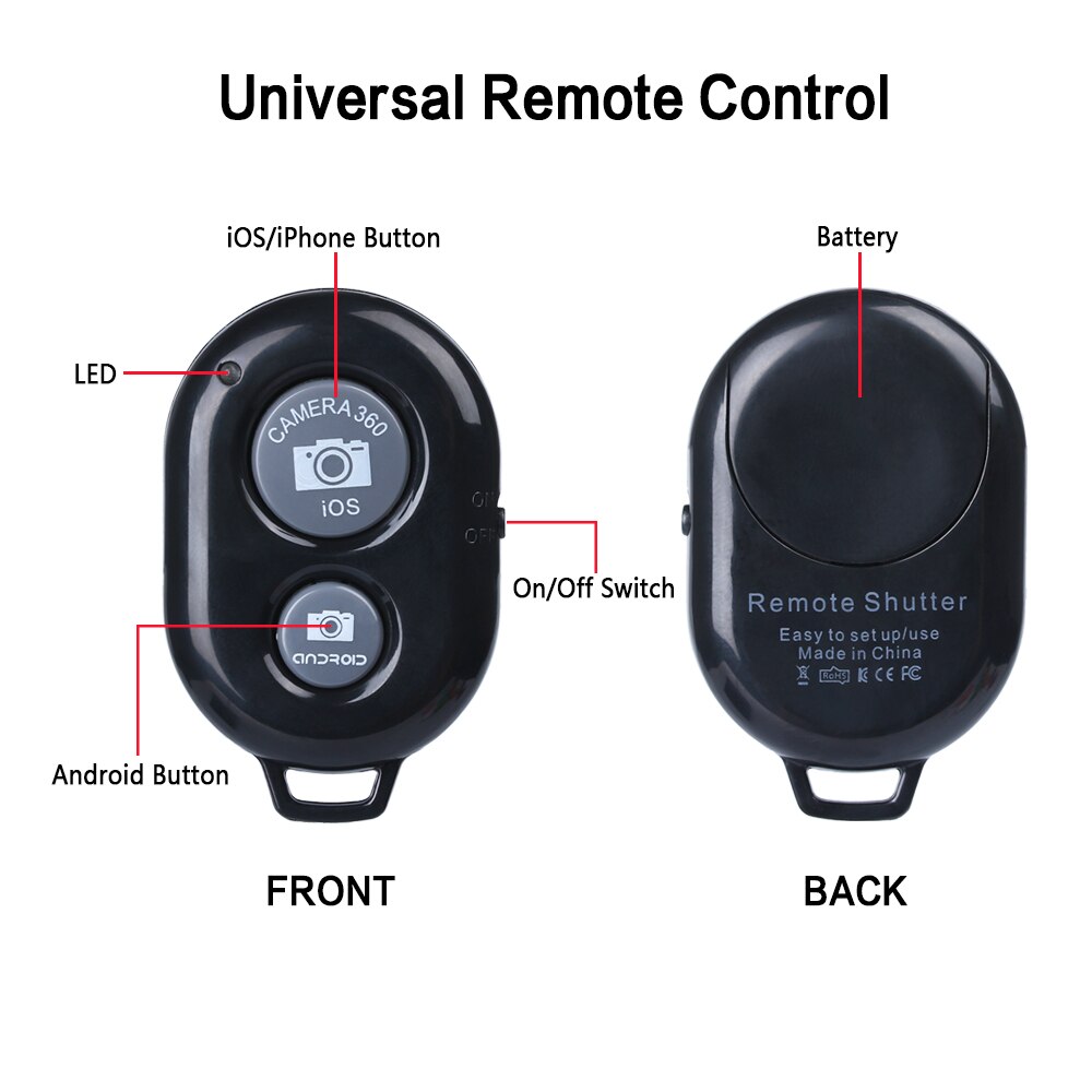 Fgclsy botão de controle remoto sem fio do obturador bluetooth selfie para ios android