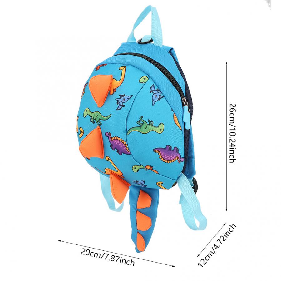 Baby seler dinosaur rygsæk børn børn toddler taske tegneserie rygsæk til førskole drenge piger dinosaur print rygsæk: Blå