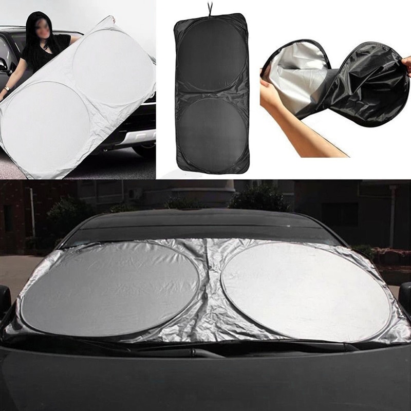 Auto&Car Front Rear Window Foldable Jumbo Visor Sun Shade Windshield Cover Block