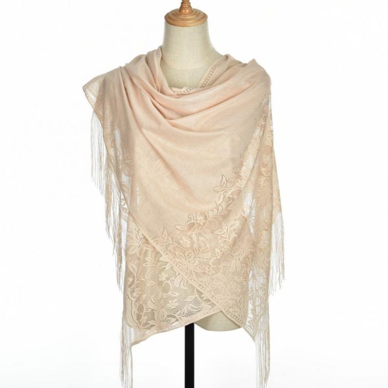 Sjaal dame winter warm polyester lange wikkelsjaal moslim katoen en linnen effen kleur jacquard kwastje grote sjaal hollo: 12