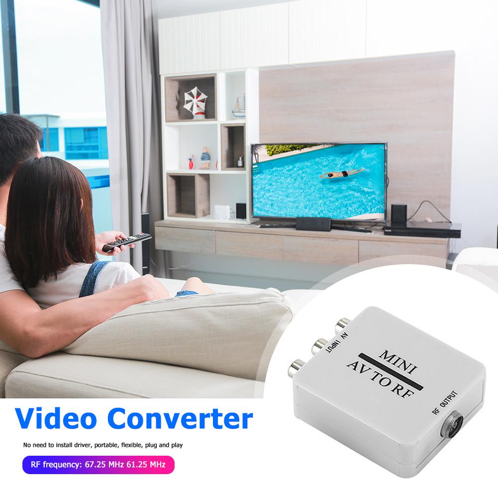 Mini RCA AV CVSB to RF HD Video Converter Support RF 67.25/61.25MHz TV Switcher low Power Consumption No Power Adapter