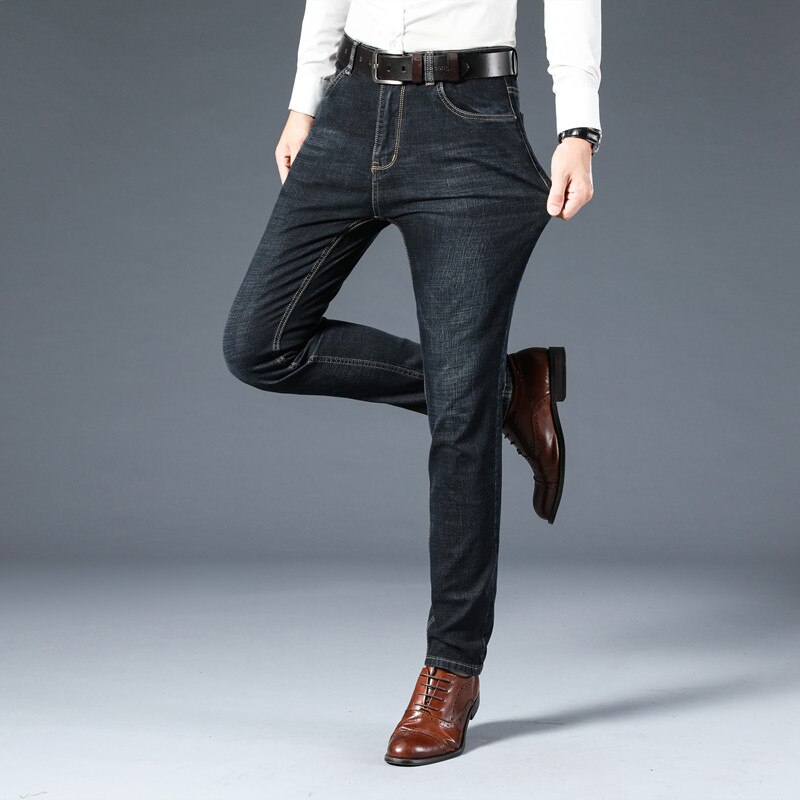 Herren Jeans Einfarbig Jeans Herren Dünne Gerade Jugend Geschäft lässig Hosen Männlichen Plus Größe schlank passen Denim hosen