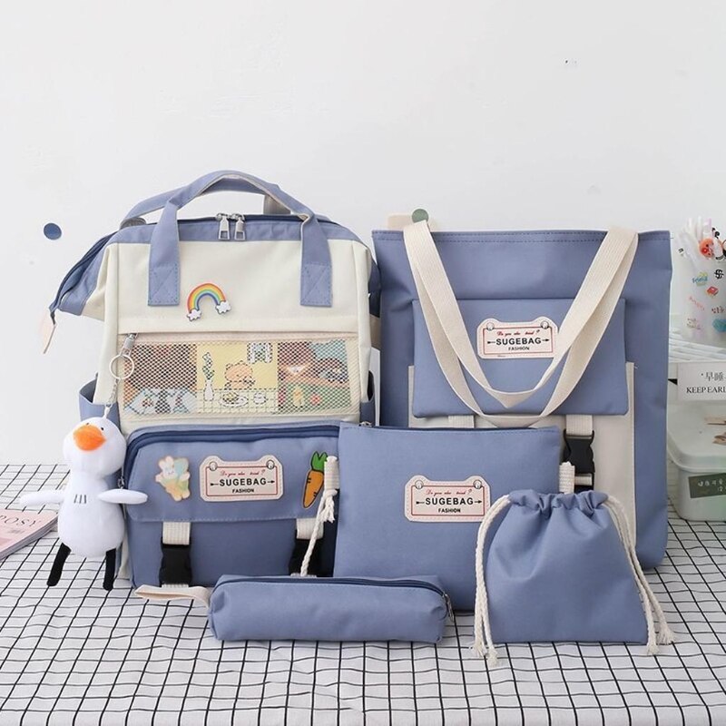 Preppy Purple Backpack Women Waterproof Candy Colors Backpacks Fancy High School Bags for Teenage Girl Cute Travel Rucksack: 3TT906196-BL