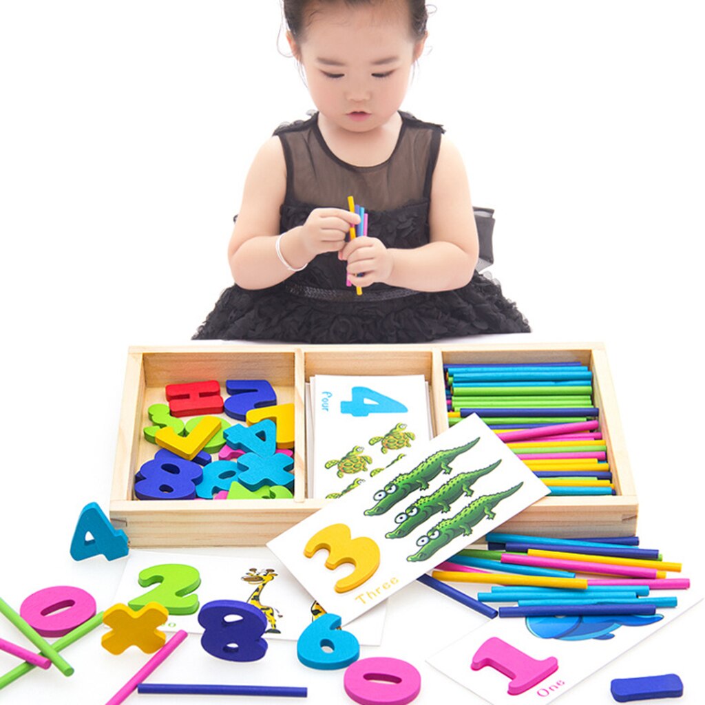 Wooden Number Peg Puzzle for Toddlers, Preschool Math Learning Games, Matching Activities