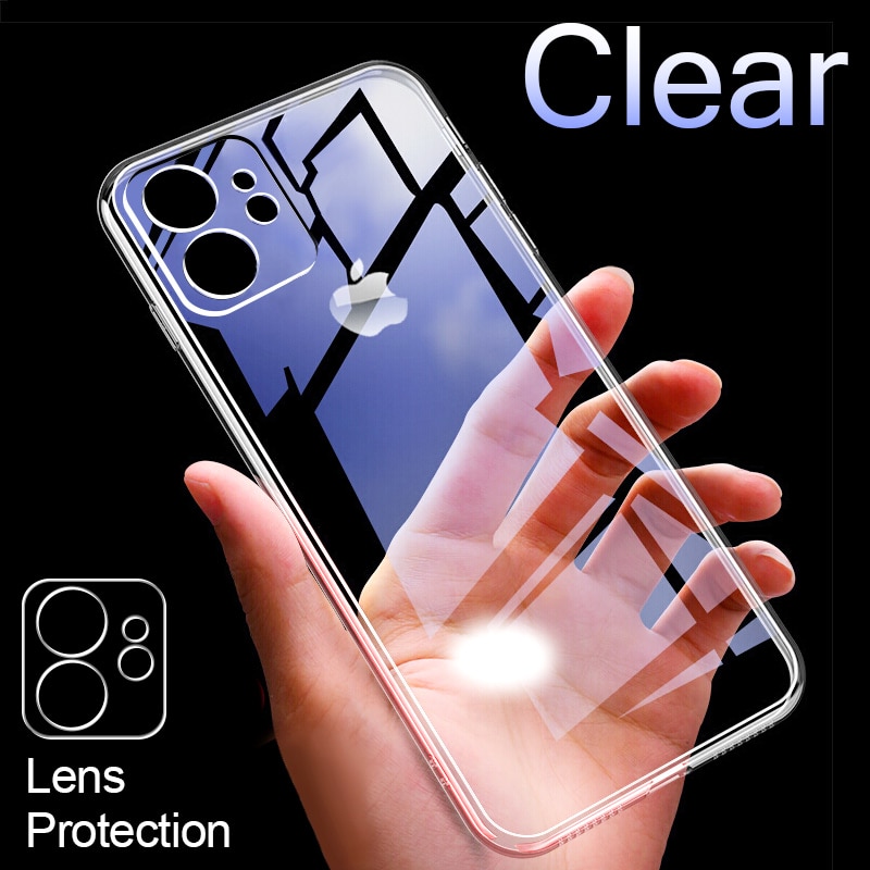 Funda de teléfono transparente a prueba de golpes para iPhone, carcasa de silicona a prueba de golpes para iPhone 11 12 Pro Xs Max 8 Plus 6 7 SE Xr