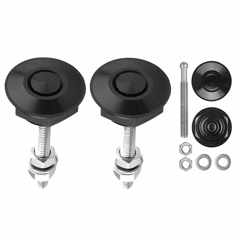 2 PCS Push Button Quick Release Hood Bonnet Pins Lock Clip Car Bumper Latch Kit: Default Title