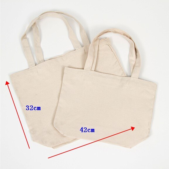 Women Men Reusable Shopping Bag Large Folding Tote Unisex Blank DIY Original Eco Foldable Cotton Bags Canvas Handbag: MULTI