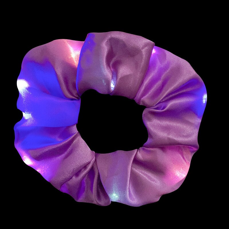 Diademas LED para niña, cintas luminosas para el pelo, coleta elástica , accesorios para el cabello de Color sólido