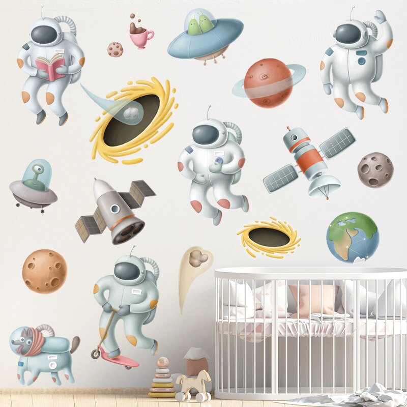 Verwijderbare Cartoon Ruimte Astronaut Muurstickers Voor Kinderkamer Decor Pvc Muurstickers Voor Babykamer Home Decoratie: No.06