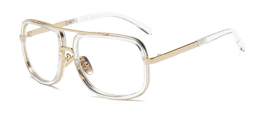 Mach One-gafas De Sol cuadradas para hombre y mujer, lentes De Sol unisex De lujosa, estilo Retro, De gran tamaño: Clear