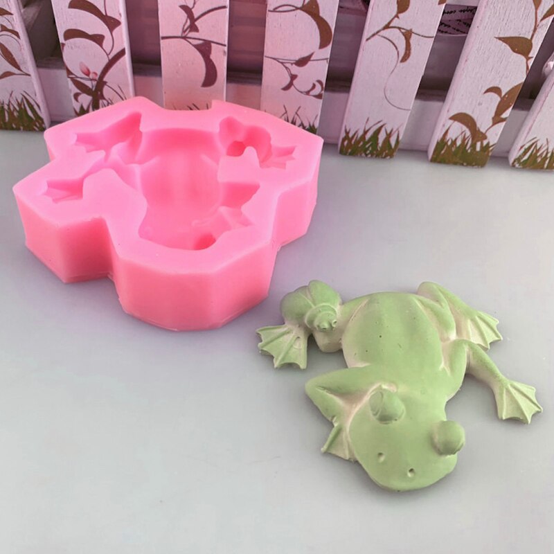 3d groda fondant djur silikonform för ljus socker hantverk choklad tårta kök bakning dekoration form diy lera harts konst