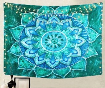 Mandala kuvakudos seinälle ripustettu sisustus seinäkangas kuvakudokset psykedeeliset hippi yökuu kuvakudokset seinä ranta matto: H