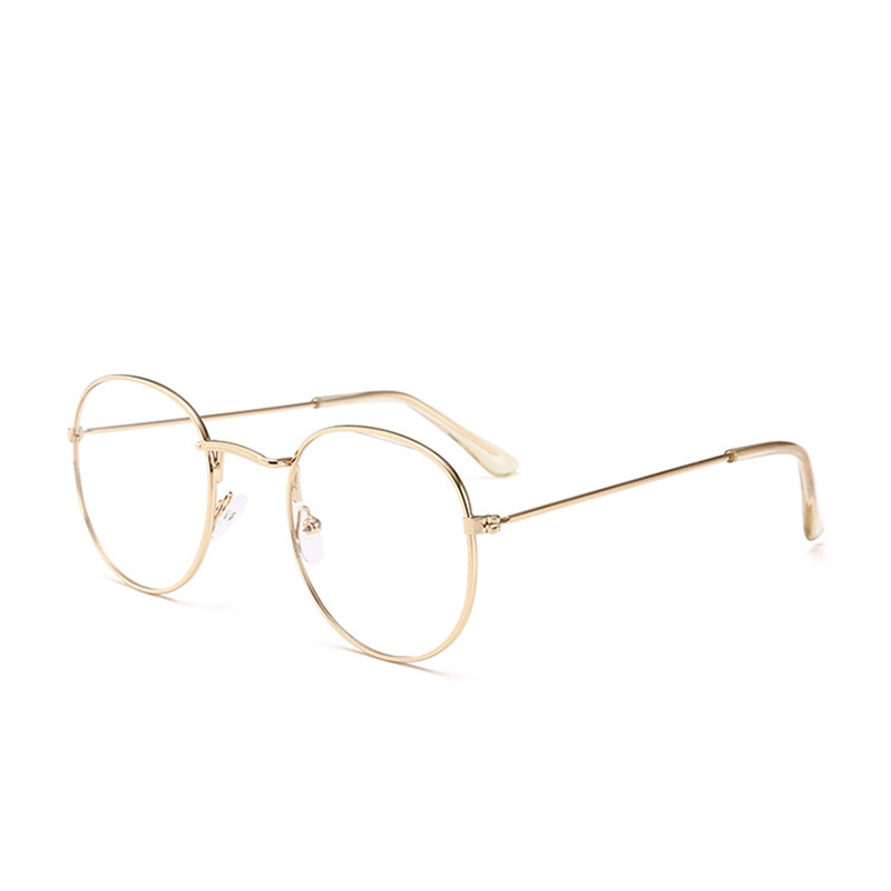 Kvinde briller optiske rammer metal runde briller ramme klar linse eyeware sort sølv guld øjenglas