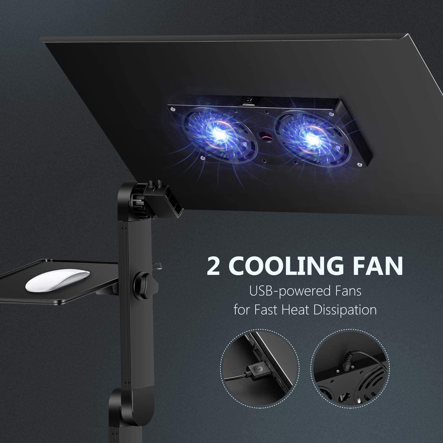 Adjustable Aluminum Laptop Desk Portable Folding Laptop Desk Computer Table Laptop Stand Holder 360°Foldable Notebook Desk Bed S