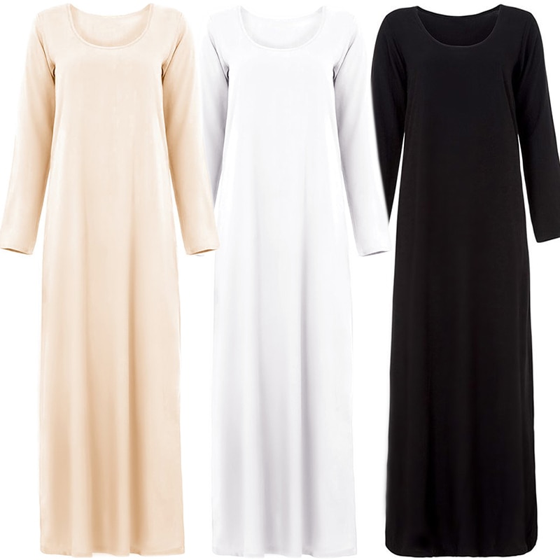 Indeni almindelig arabisk abaya tyrkiet pakistansk hijab muslimsk kjole vestidos islamisk tøj tesettur elbise robe musulmane longue