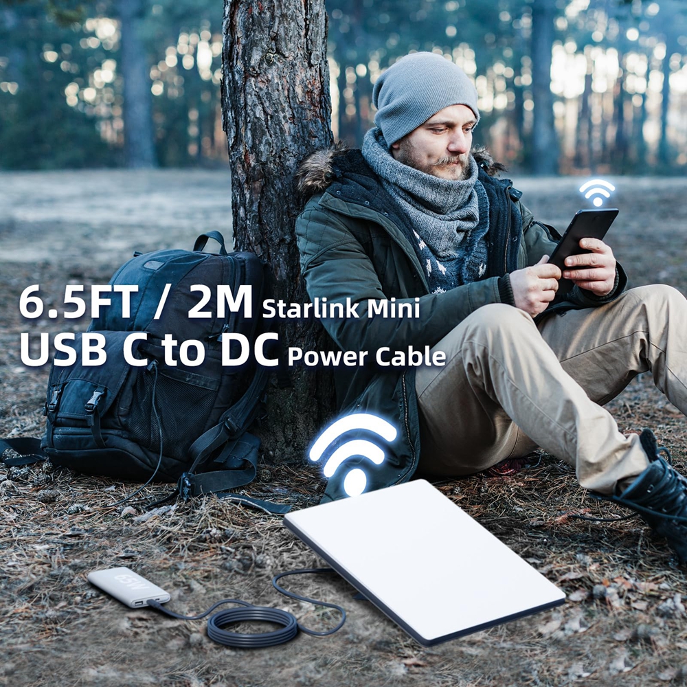 2/5/10m para starlink mini usb c para d cabo de alimentação 100w entrada tipo c para dc cabo à prova dwaterproof água sobrecarga proteção contra curto-circuito