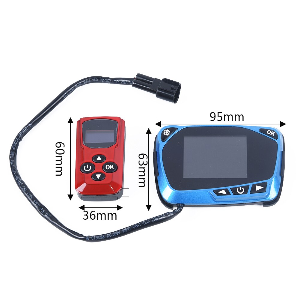 Car Heater Controller Auto Interior Engine Air Diesel Red+Blue LCD Monitor Set