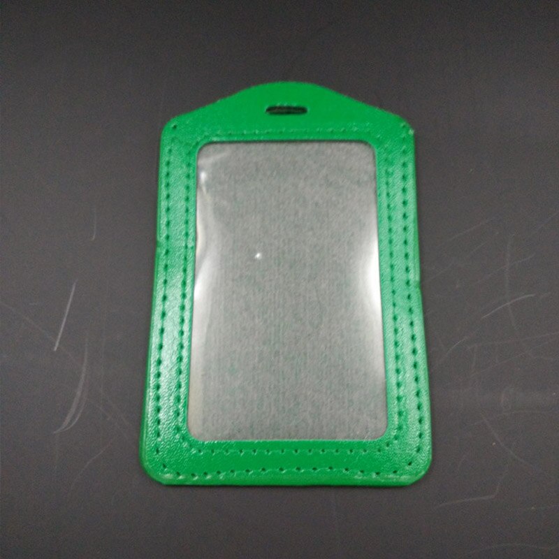 Plastic Id Kaarthouder Pvc Portemonnee Transparante Pass Badge Holder Pocket Pu Business Id-kaart: green