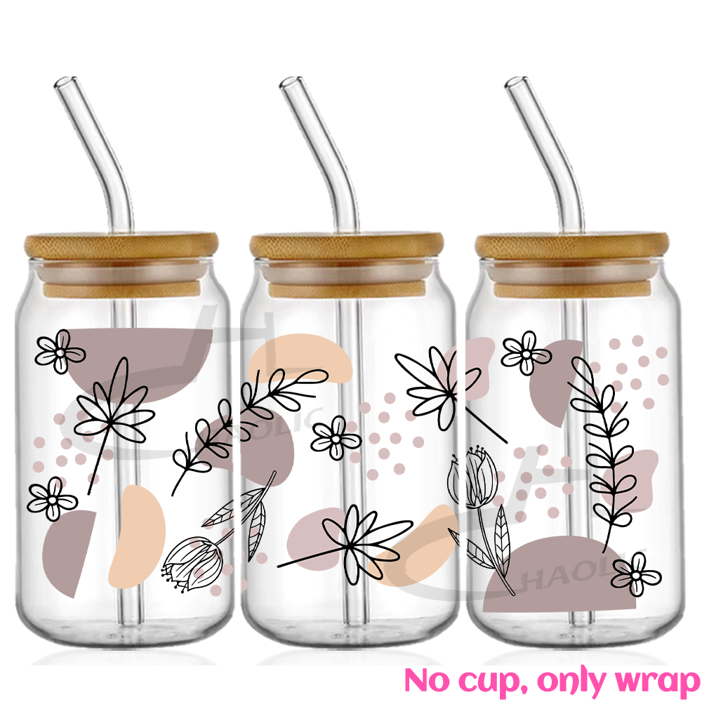 Hermosa mariposa flor UV DTF tazas envoltura pegatina DIY etiqueta transferencia pegatina impresión impermeable: Plata