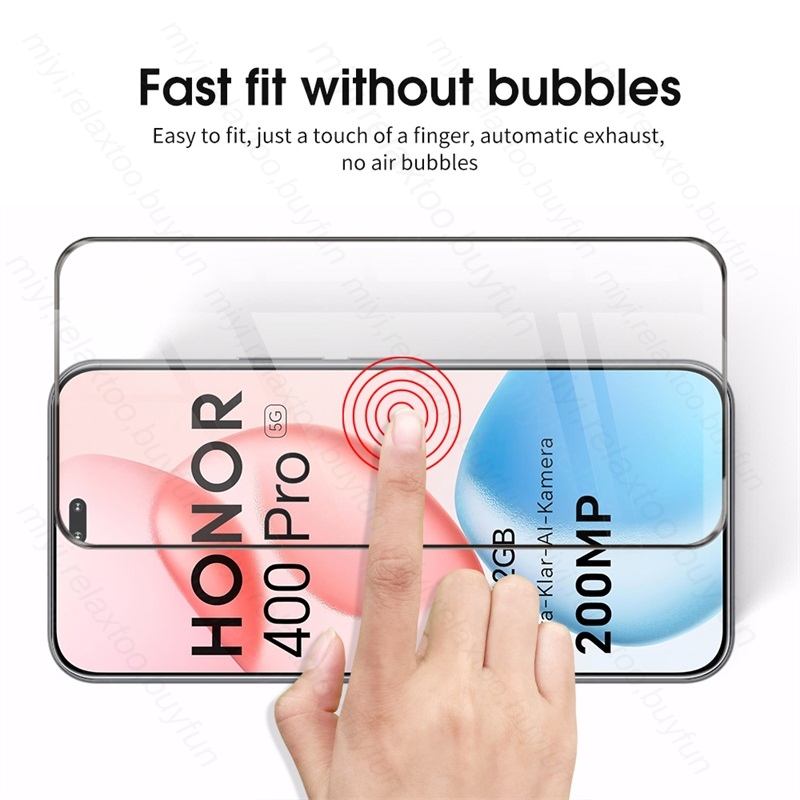 Protector de pantalla de vidrio templado curvo 6 en 1 9D para Honor 400 Pro 5G, cristal Protector de cámara en Honor400Pro Honor400 Honer 400