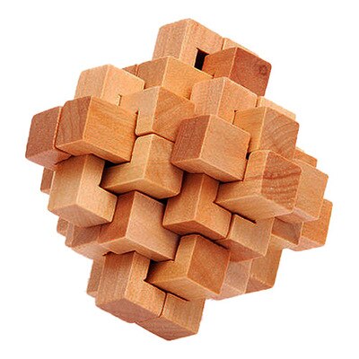 Wooden Toy Unlock Puzzle Key Classical Funny Kong Ming Lock Toys Intellectual Educational For Children Adults Stress Relief Toys: Blue