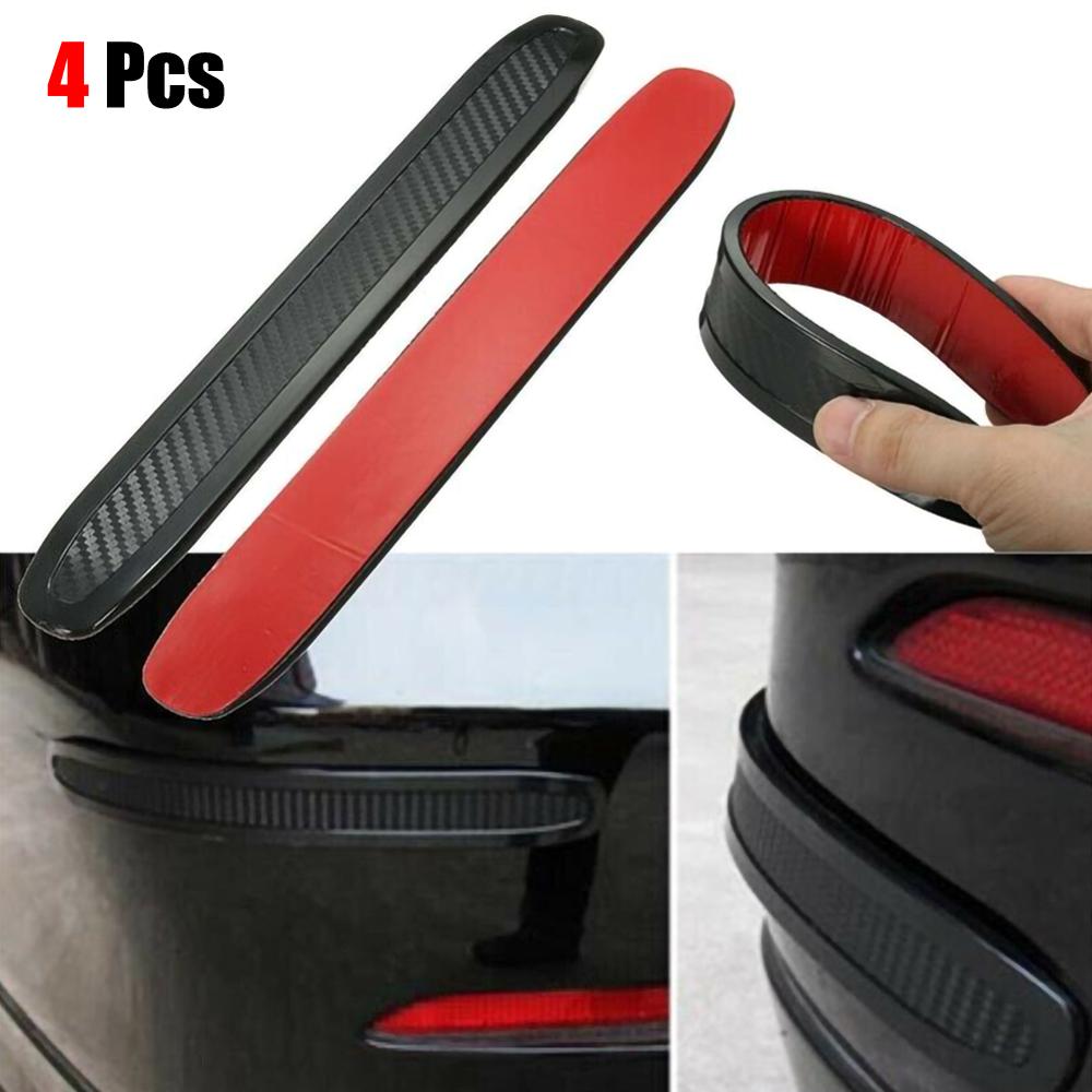 4pcs Universal Car Bumper Corner Rubber Strip Anti-rub Protector Guards Parts