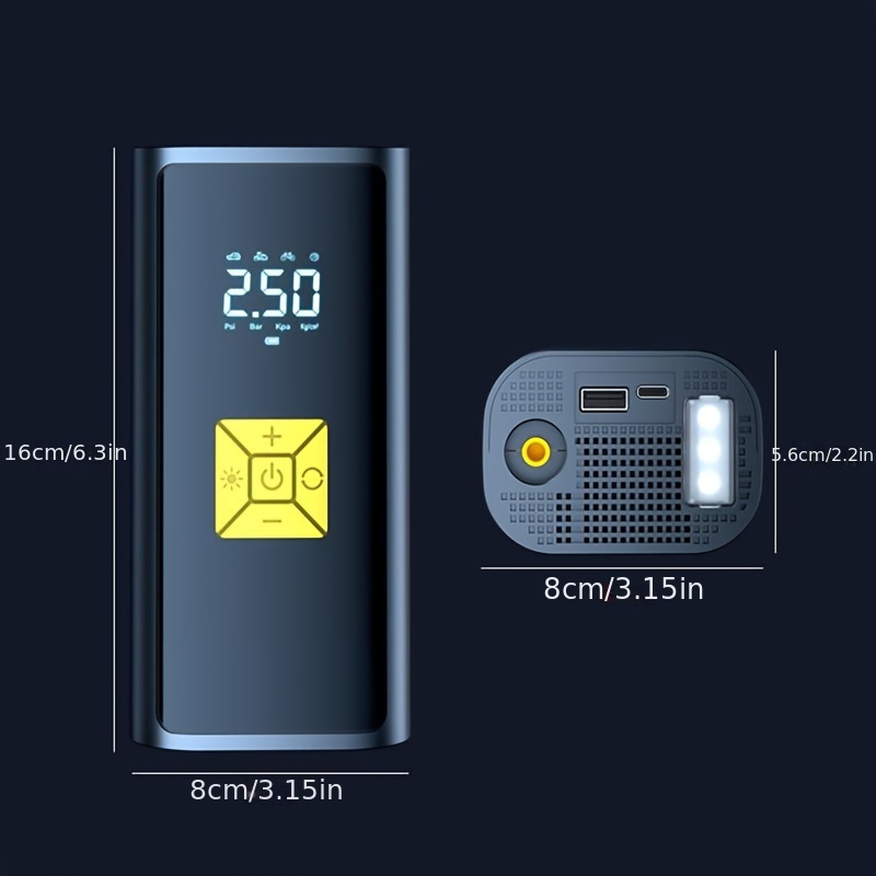 Wireless car air compressor electric tire inflation pump suitable for motorcycle, bicycle, boat, car tire ball