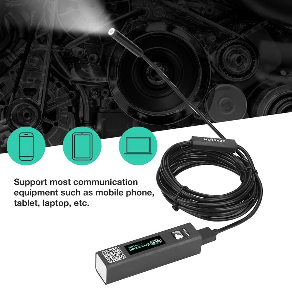 Inspection Camera F150 1200P 8LED WiFi Endoscope 2MP HD Borescope USB Inspection Camera IP68 Waterproof Industrial endoscope