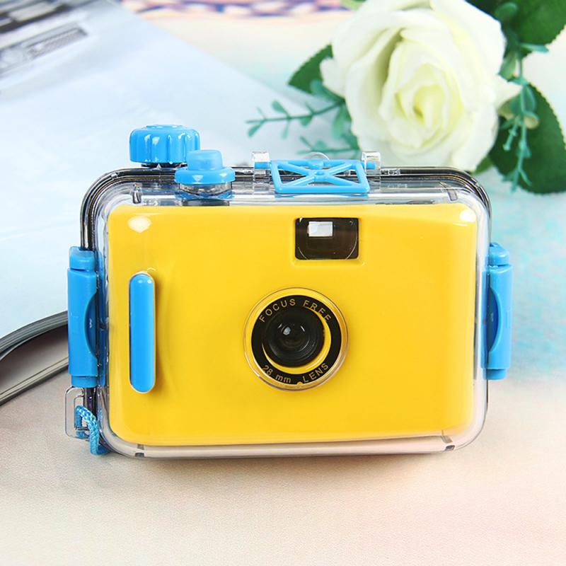 LOMO Waterproof Camera Underwater With A Depth Of 1-2 Meters Shockproof Children's Cute Camera Non-disposable Shooting Equipment: yellow