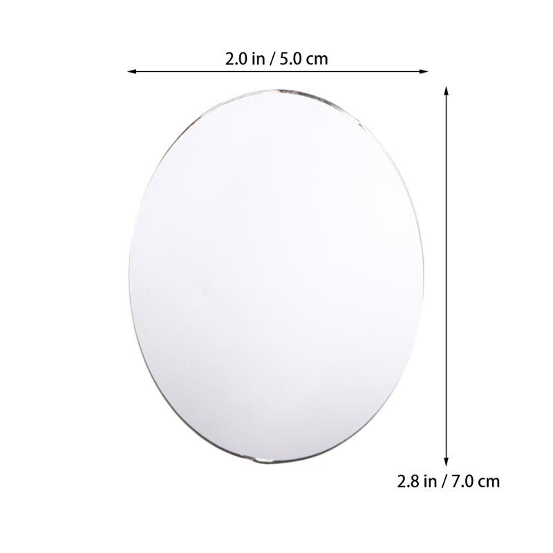 20 st mini speglar diy legering spegel kvinnor smink använd spegel mini oval form ofärdiga spegel lins för diy konst hantverk spegel
