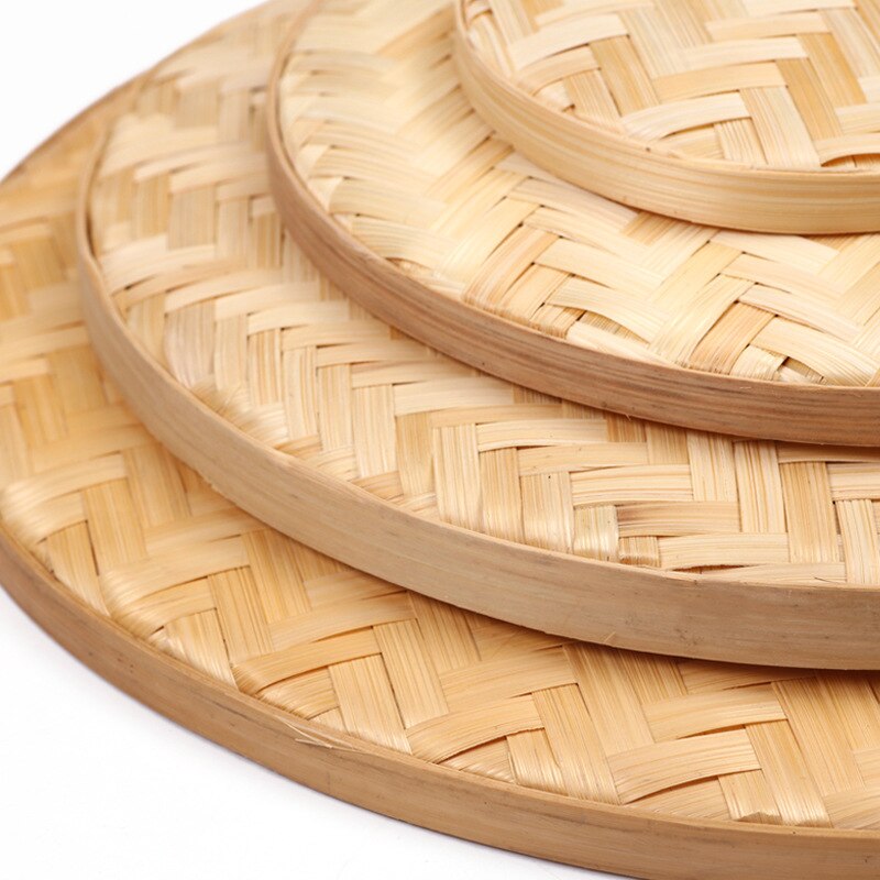 Blank Children's Drawing Bamboo basket Children's Kindergarten Puzzle Art Painting Materials DIY Handmade Painting Round Bamboo