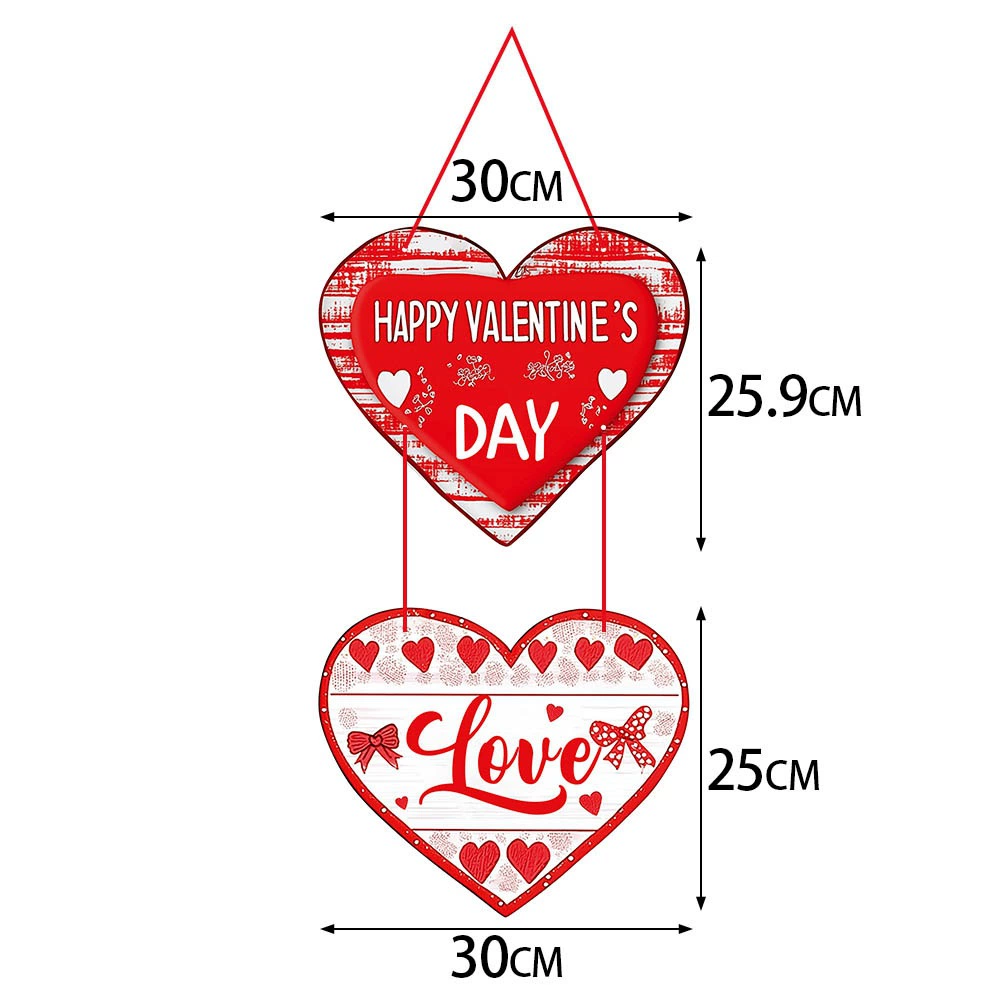 Letrero de puerta del Día de San Valentín, romántico de corazón rojo, adorno colgante para puerta delantera, letra feliz impresa, decoración de corona del 14 de febrero: Verde oliva