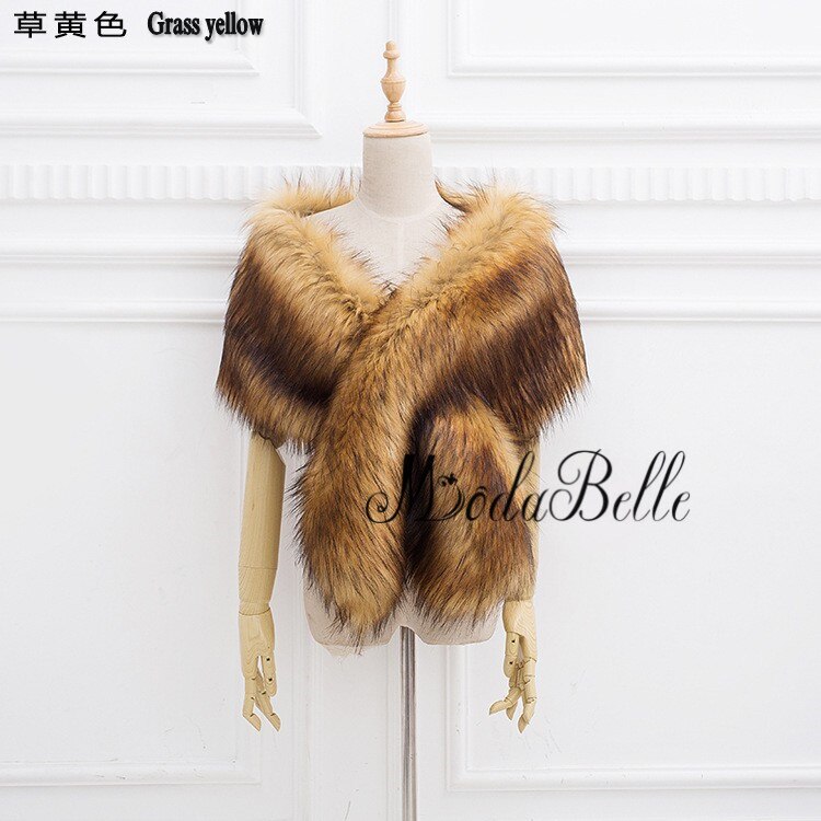 Modabelle Faux Fur Bolero Jassen Ivoor Bruids Stola Bolero Grijs Koningsblauw Rood Roze Avond Sjaals Wedding Wraps Vrouwen: Same as pic