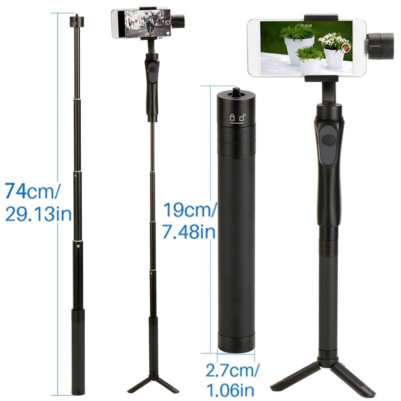 Handheld drie-assige stabilisator kan willekeurig worden telescopische verlengstuk verlengstuk selfie stick handheld stabilizer houder