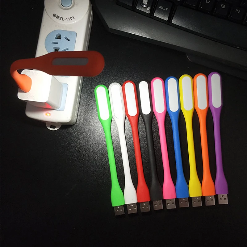 1 2PCS Mini USB LED Licht Tragbare Buch Lesen Nachtlicht Flexible Biegsamen Augenschutz Lampe Für Power Bank computer