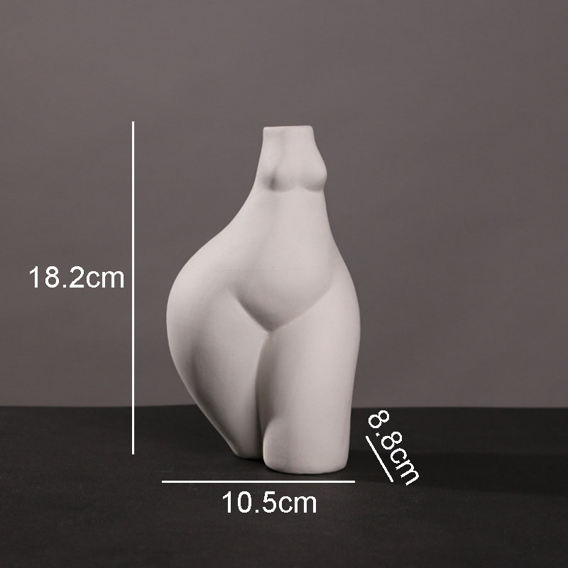 Nordiske nøgenfigurer vase menneskelig krop keramiske vaser buste karakter plantekrukker dekorativt blomsterarrangement boligindretning moderne: C
