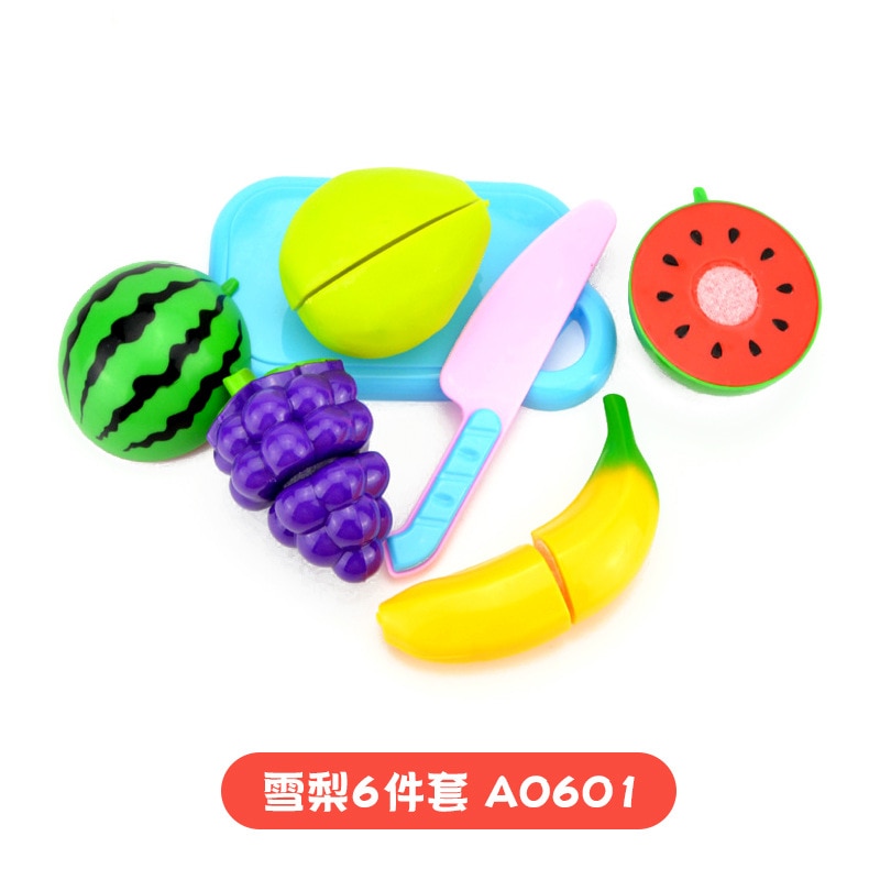 23Pcs/Set Children Play House Toy Cutting Fruit Vegetable Food Pretend Play House Toys for Children Kids Educational Toys: 6Pcs with Pear