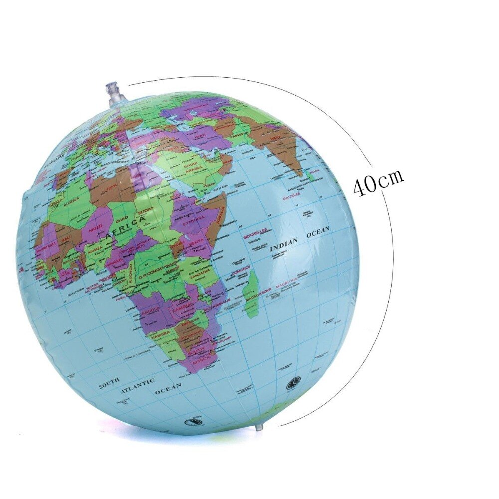 JIMITU 40CM Early Educatief Opblaasbare Aarde Wereld Geografie Globe Kaart Ballon Speelgoed Strand Bal