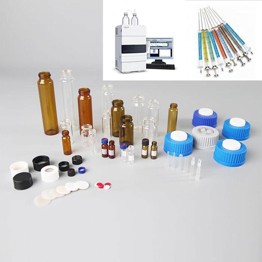 Herramientas de laboratorio tapón de botella de fase móvil almohadilla de plástico suministros de consumibles para laboratorio con agujeros tapa de botella de espiga