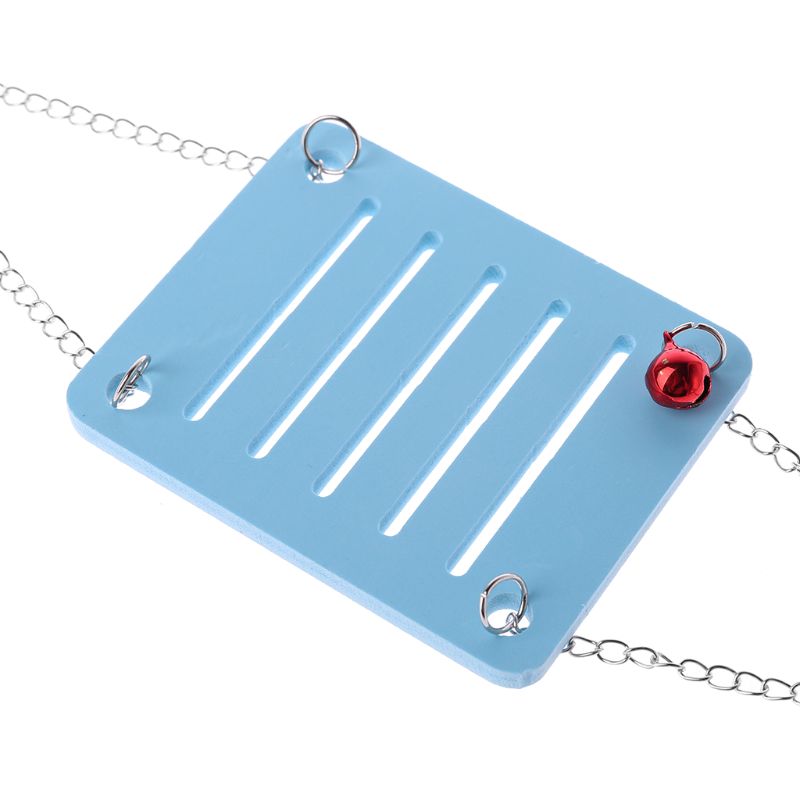 Wooden Parrot Hamster Swing Hanging Bell Cage Toy Chinchilla Mouse Perch Pet Accessories plastic hamster toy