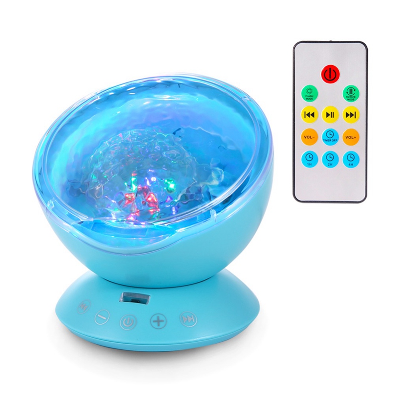 LED Ocean Wave Projector Nachtlampje Ingebouwde Muziekspeler 7 Kleuren Change Star Luminaria Voor kid Slaapkamer Oceaan Projector lamp