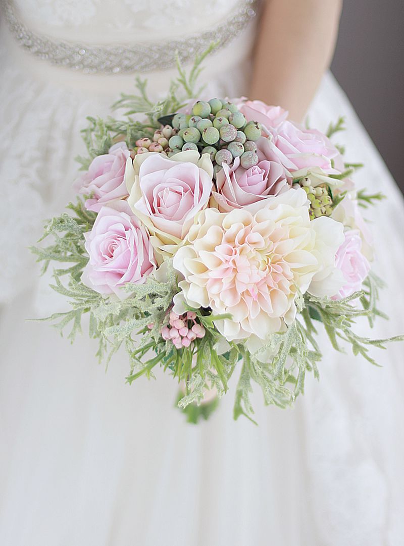 Pink Rose Wedding Flowers Bridal Bouquets Artificial Wedding Bouquet Bridesmaid flower Bridegroom Corsage De Mariage Rose