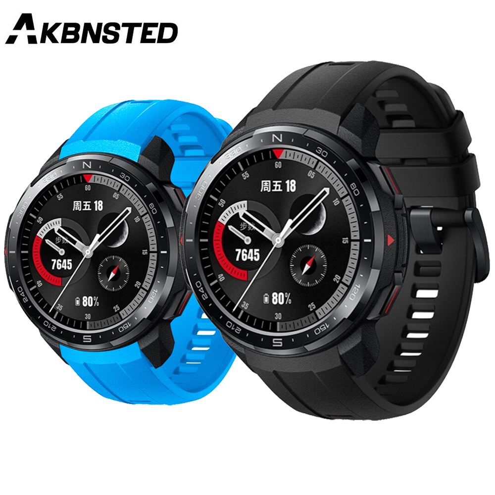 AKBNSTED For Huawei Honor GS Pro Sport Watch Strap For Honor GS Pro Soft Silicone Replacement Wristband Accessories