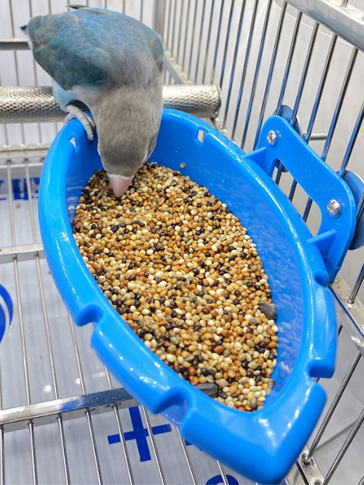 Bird Feeder Parrot Baths Tub Swimming Pool Bird Feeding Bowl Shower Basin Parrot Cage Hanging Bathing Box Birds Accessories