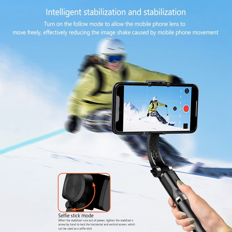 Gs30 Mobile Phone Stabilizer, Compact and Portable Camera Stabilizer Bluetooth 5.0 Video Camera Stabilizer
