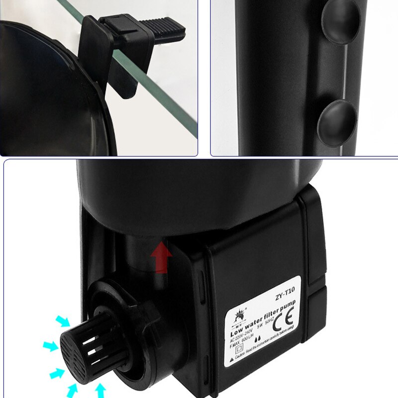 Aquarium schildpad laag water filterpompen aquarium waterval watercirculatie dec 889
